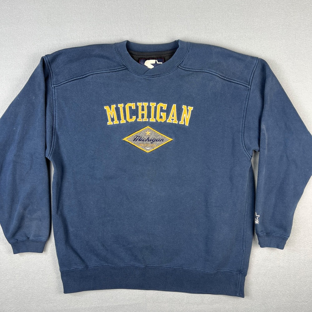 VTG University of Michigan Sweatshirt Mens Large 1999s Starter Embroidered